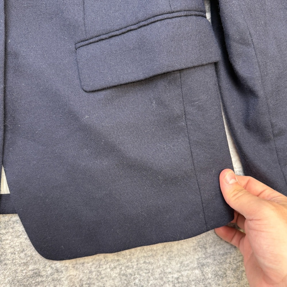 J Crew Regent Blazer Jacket Womens 6 Navy Blue Wool One Button Career Academia - Picture 4 of 14